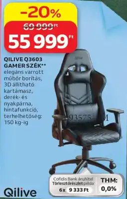 Auchan Qilive gamer szék ajánlat