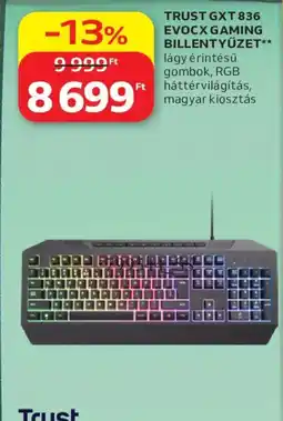 Auchan Trust gxt 836 evocx gaming billentyűzet ajánlat
