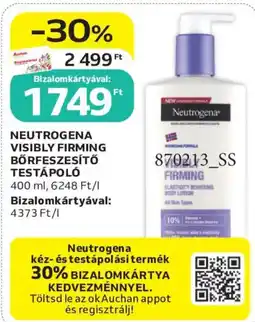 Auchan Neutrogena visibly firming testápoló ajánlat