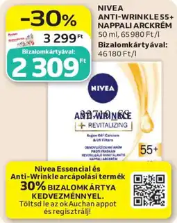 Auchan nivea anti-wrinkle 55+ nappali arckrém ajánlat