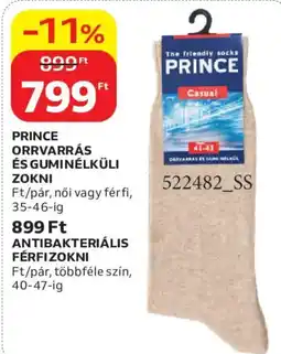 Auchan Prince orrvarrás és guminélküli zokni ajánlat