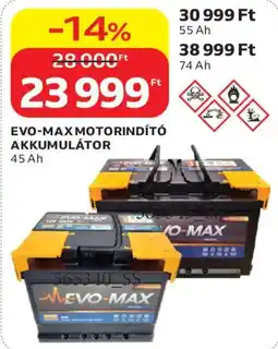 Auchan Evo-max motorindító akkumulátor ajánlat