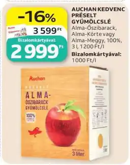 Auchan AUCHAN KEDVENC PRÉSELT GYÜMÖLCSLÉ ajánlat