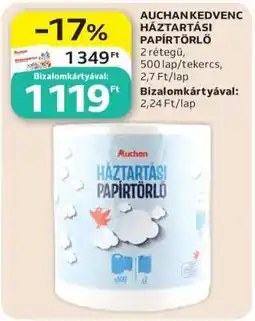 Auchan AUCHAN KEDVENC HÁZTARTÁSI PAPÍRTÖRLŐ ajánlat