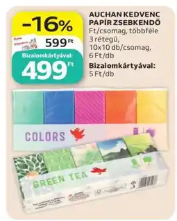 Auchan AUCHAN KEDVENC PAPÍR ZSEBKENDŐ ajánlat