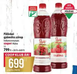 Coop Pölöskei gyümölcs szirup ajánlat