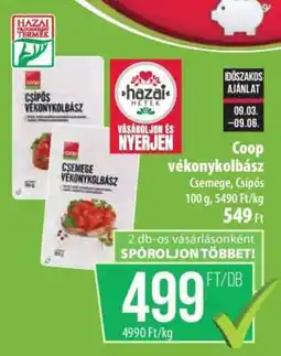 Coop Coop vékonykolbász ajánlat