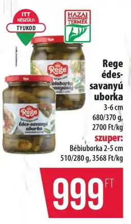 Coop Rege édes-savanyú uborka ajánlat