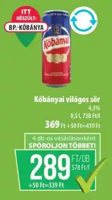 Coop KŐBÁNYAI Világos sör ajánlat