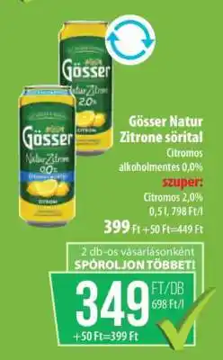 Coop Gösser Natur Zitrone sörital ajánlat