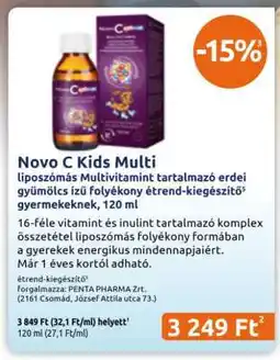 Benu Gyógyszertárak Novo C Kids Multi ajánlat