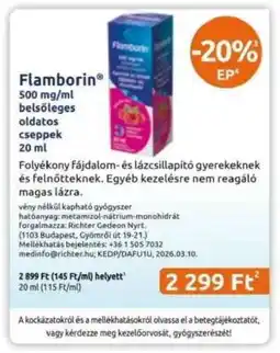 Benu Gyógyszertárak Flamborin ajánlat