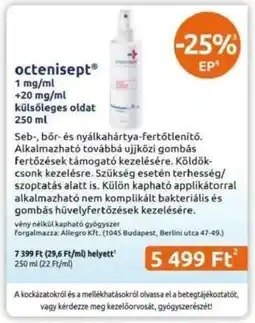 Benu Gyógyszertárak octenisept ajánlat