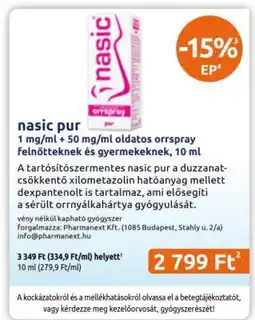 Benu Gyógyszertárak nasic pur ajánlat