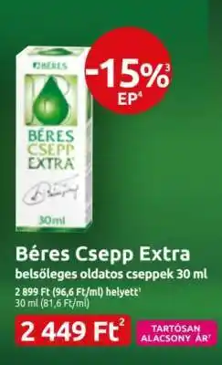 Benu Gyógyszertárak Béres Csepp Extra ajánlat