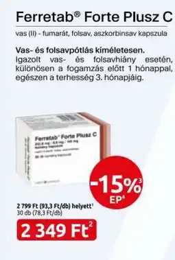 Benu Gyógyszertárak Ferretab Forte Plusz C ajánlat