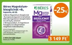 Benu Gyógyszertárak Béres Magnézium-biszglicinát +B6 kapszula, 60 db ajánlat