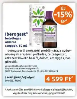 Benu Gyógyszertárak Iberogast ajánlat