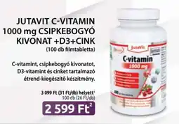 Benu Gyógyszertárak JUTAVIT C-VITAMIN 1000 mg CSIPKEBOGYÓ KIVONAT +D3+CINK ajánlat
