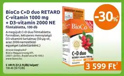 Benu Gyógyszertárak BioCo C+D duo RETARD C-vitamin 1000 mg + D3-vitamin 2000 NE filmtabletta ajánlat