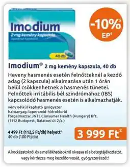 Benu Gyógyszertárak Imodium ajánlat
