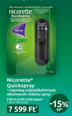 Benu Gyógyszertárak nicorette Quickspray ajánlat