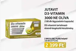 Benu Gyógyszertárak JUTAVIT D3-VITAMIN 3000 NE OLÍVA ajánlat