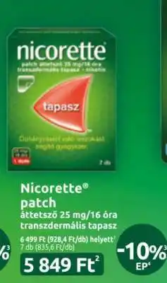 Benu Gyógyszertárak Nicorette patch ajánlat