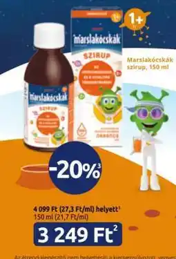 Benu Gyógyszertárak Marslakócskák szirup, 150 ml ajánlat