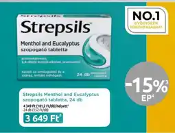 Benu Gyógyszertárak Strepsils Menthol and Eucalyptus szopogató tabletta, 24 db ajánlat