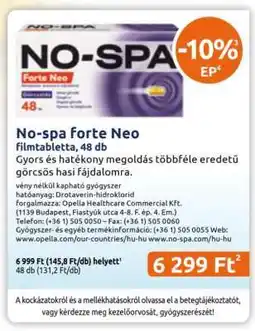 Benu Gyógyszertárak No-Spa Forte Neo ajánlat