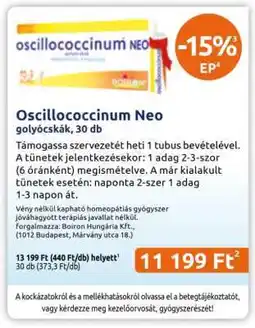 Benu Gyógyszertárak Oscillococcinum Neo ajánlat
