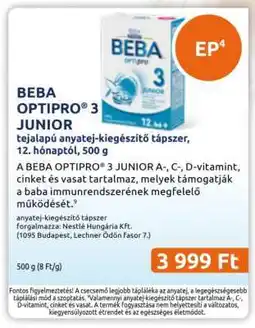 Benu Gyógyszertárak BEBA OPTIPRO 3 JUNIOR ajánlat