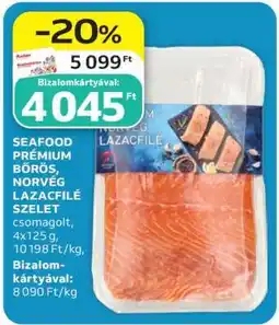 Auchan SEAFOOD PRÉMIUM BŐRÖS, NORVÉG LAZACFILÉ SZELET ajánlat