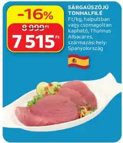 Auchan Sárgaúszójú tonhalfilé ajánlat