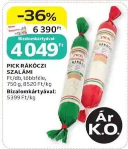 Auchan PICK Rákóczi szalámi ajánlat