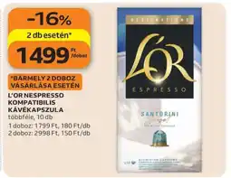 Auchan L'OR Nespresso kompatibilis kávékapszula ajánlat