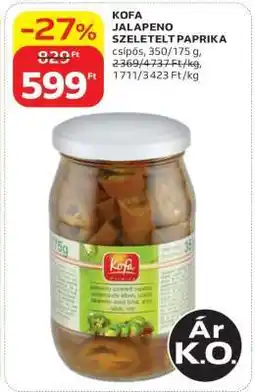 Auchan KOFA JALAPENO SZELETELT PAPRIKA ajánlat