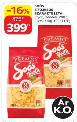Auchan Soós 8 tojásos száraztészta ajánlat