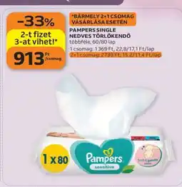 Auchan Pampers Single Nedves Törlőkendő ajánlat