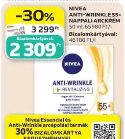 Auchan NIVEA ANTI-WRINKLE 55+ NAPPALI ARCKRÉM ajánlat
