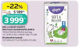 Auchan BELLA BABY HAPPY BIG PACK NADRÁGPELENKA ajánlat
