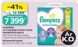 Auchan PAMPERS ACTIVE BABY GIANT PACK NADRÁGPELENKA ajánlat
