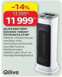Auchan QILIVE 600172097 KERÁMIA TORONY FŰTŐVENTILÁTOR ajánlat