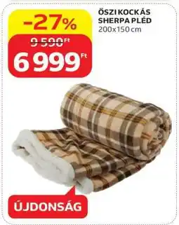 Auchan Őszi Kockás Sherpa Pléd ajánlat