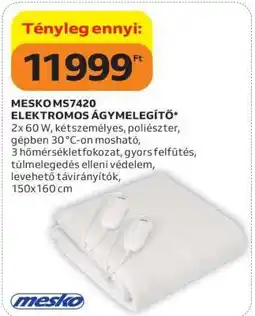 Auchan MESKO MS7420 ELEKTROMOS ÁGYMELEGÍTŐ ajánlat