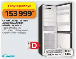 Auchan CANDY CNCQ2T6S18DB ALULFAGYASZTÓS HŰTŐSZEKRÉNY ajánlat