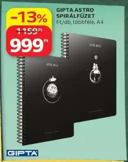 Auchan GIPTA ASTRO SPIRÁLFÜZET ajánlat