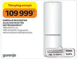 Auchan Gorenje RK4182PW4 Alulfagyasztós Hűtőszekrény ajánlat