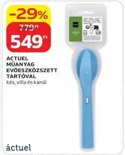 Auchan ACTUEL MŰANYAG EVŐESZKÖZKÉSZLET TARTÓVAL ajánlat